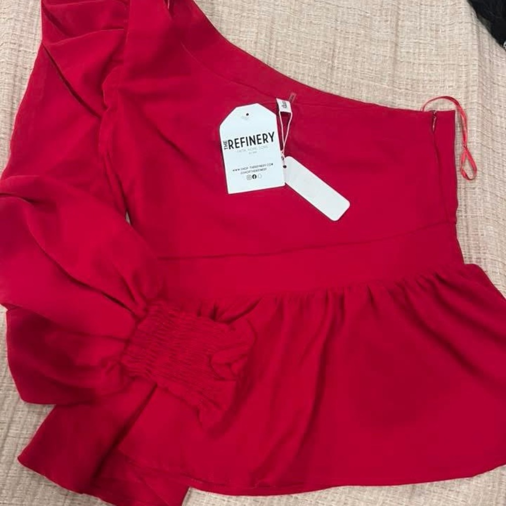 Women's Vibrant Red One-Shoulder Top